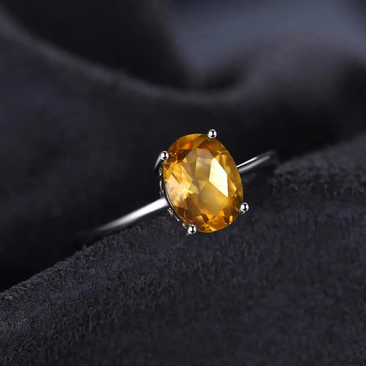 Silver Ring with natural Citrine stone